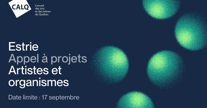 Le CALQ et ses partenaires lancent un nouvel appel à projets pour les artistes, écrivains, écrivaines et organismes artistiques de l'Estrie. (Groupe CNW/Conseil des arts et des lettres du Québec)