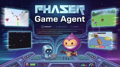 Four games, four styles, one sentence each: a glimpse of what the Phaser Game Agent can build.