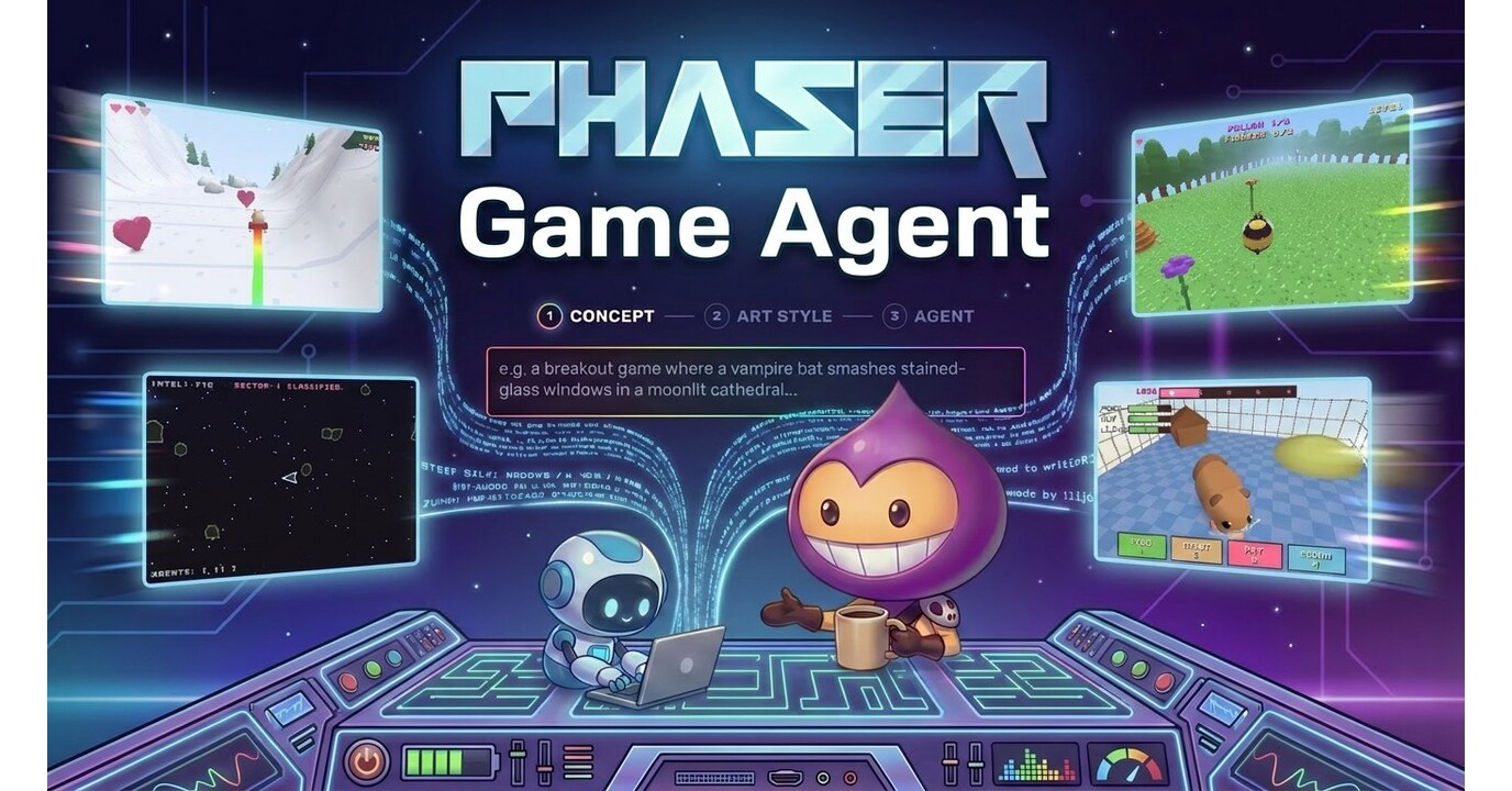 Phaser Studio Launches Game Agent: Build a Complete Video Game From a Single Sentence