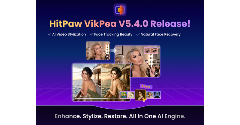 HitPaw Unveils VikPea V5.4.0 With New AI Video Stylization, Face Tracking Beauty and Smart Import