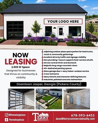 Leasing flyer for Hensley Plaza