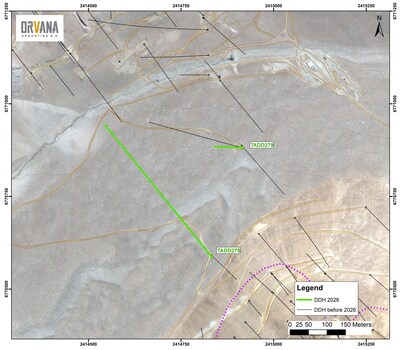 Image 3. Taguas Property – FY2026 Drilling Campaign Area (CNW Group/Orvana Minerals Corp.)