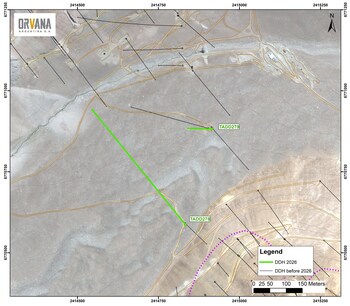 Image 3. Taguas Property – FY2026 Drilling Campaign Area (CNW Group/Orvana Minerals Corp.)
