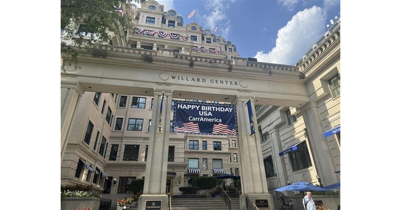 At the Landmark It Once Saved, CarrAmerica Marks America's 250th Birthday