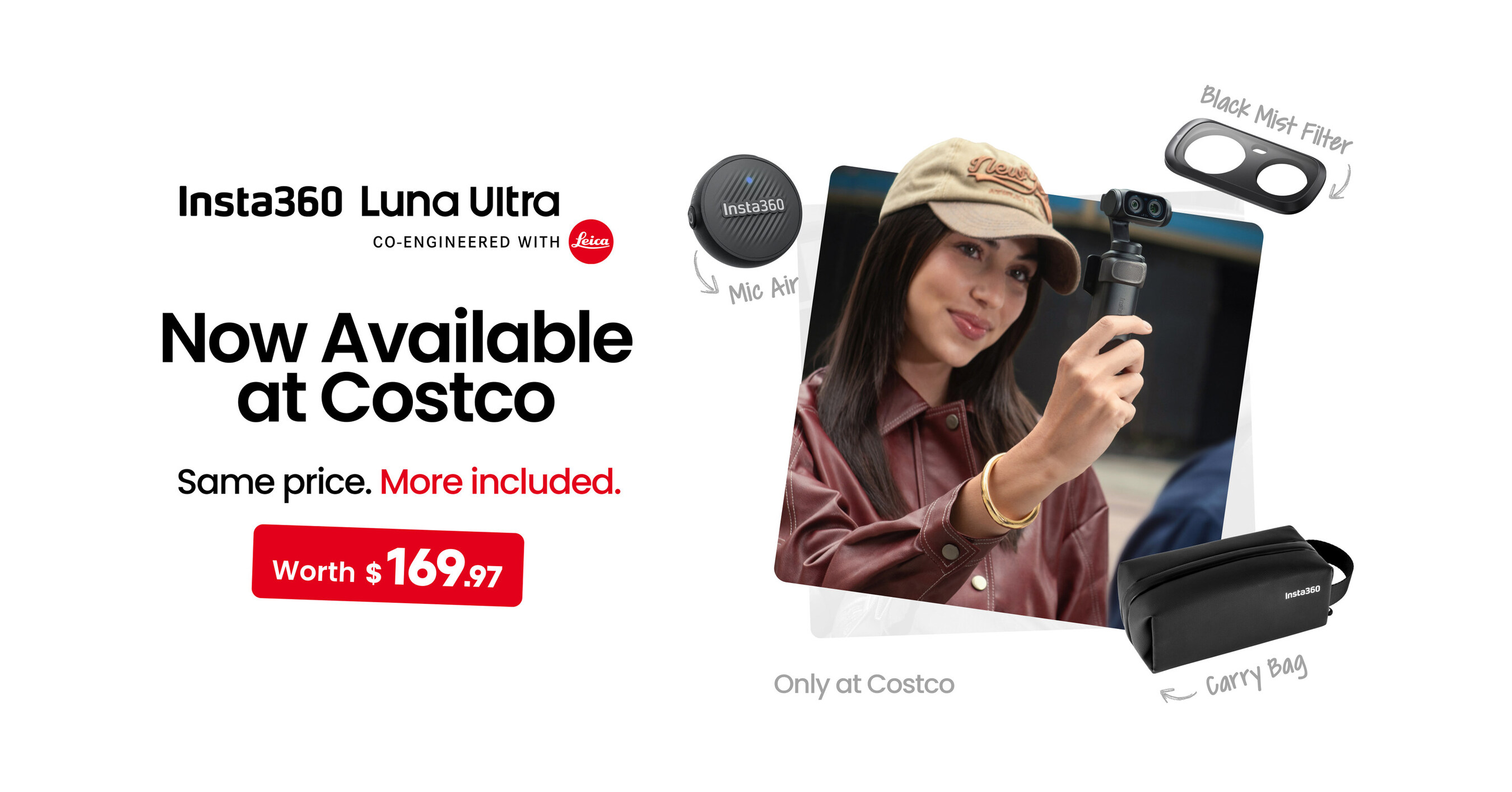 Insta360 Luna Ultra Costco-Exclusive Bundle Featuring Three Bonus Accessories
