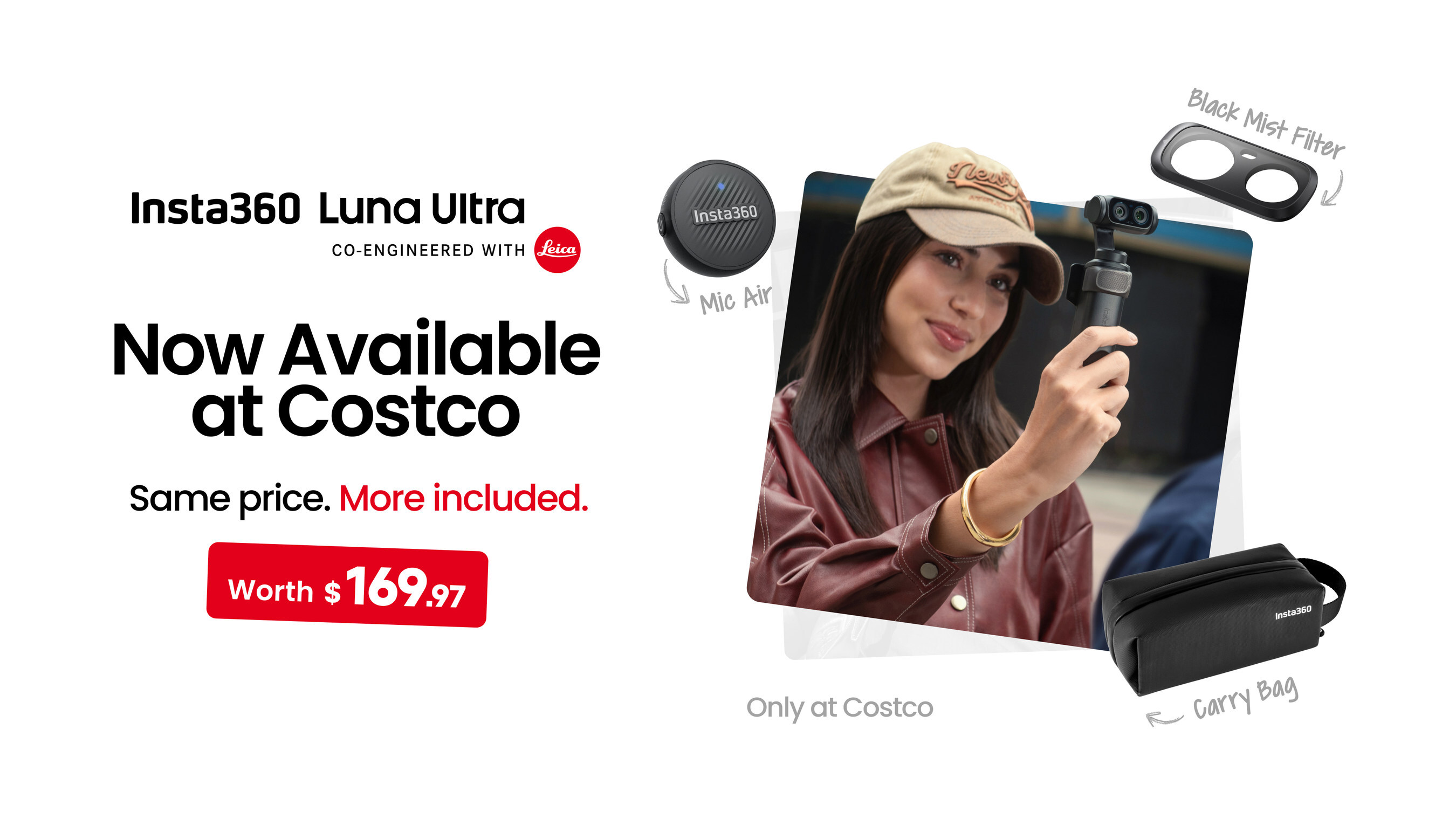Insta360 Luna Ultra Costco-Exclusive Bundle Featuring Three Bonus Accessories