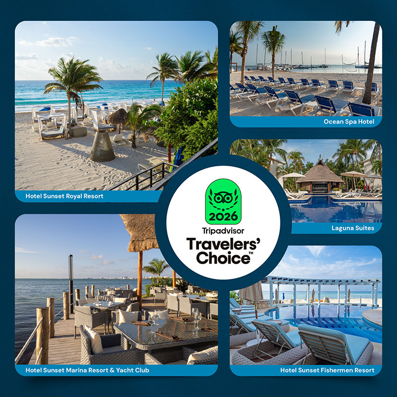 Five Sunset World Group Hotels Win TripAdvisor's 2016 Travelers' Choice Award