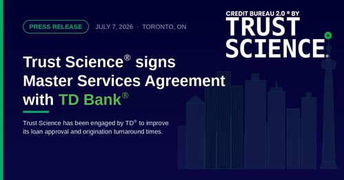 Trust Science signs Master Services Agreement with TD Bank (CNW Group/Trust Science) Trust Science signs Master Services Agreement with TD Bank (CNW Group/Trust Science)