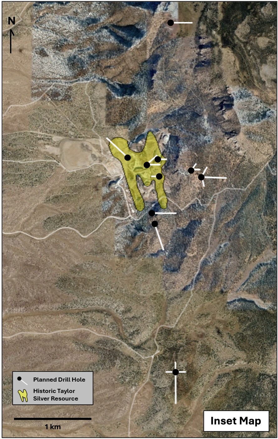 MAP 2 (above): Planned Drill Hole Targets at Taylor (CNW Group/A2 Gold Corp) MAP 2 (above): Planned Drill Hole Targets at Taylor (CNW Group/A2 Gold Corp)