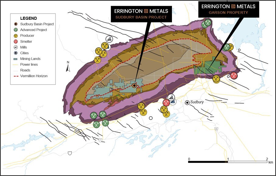 Figure 1: Garson Property Location (CNW Group/Errington Metals Corp.) Figure 1: Garson Property Location (CNW Group/Errington Metals Corp.)