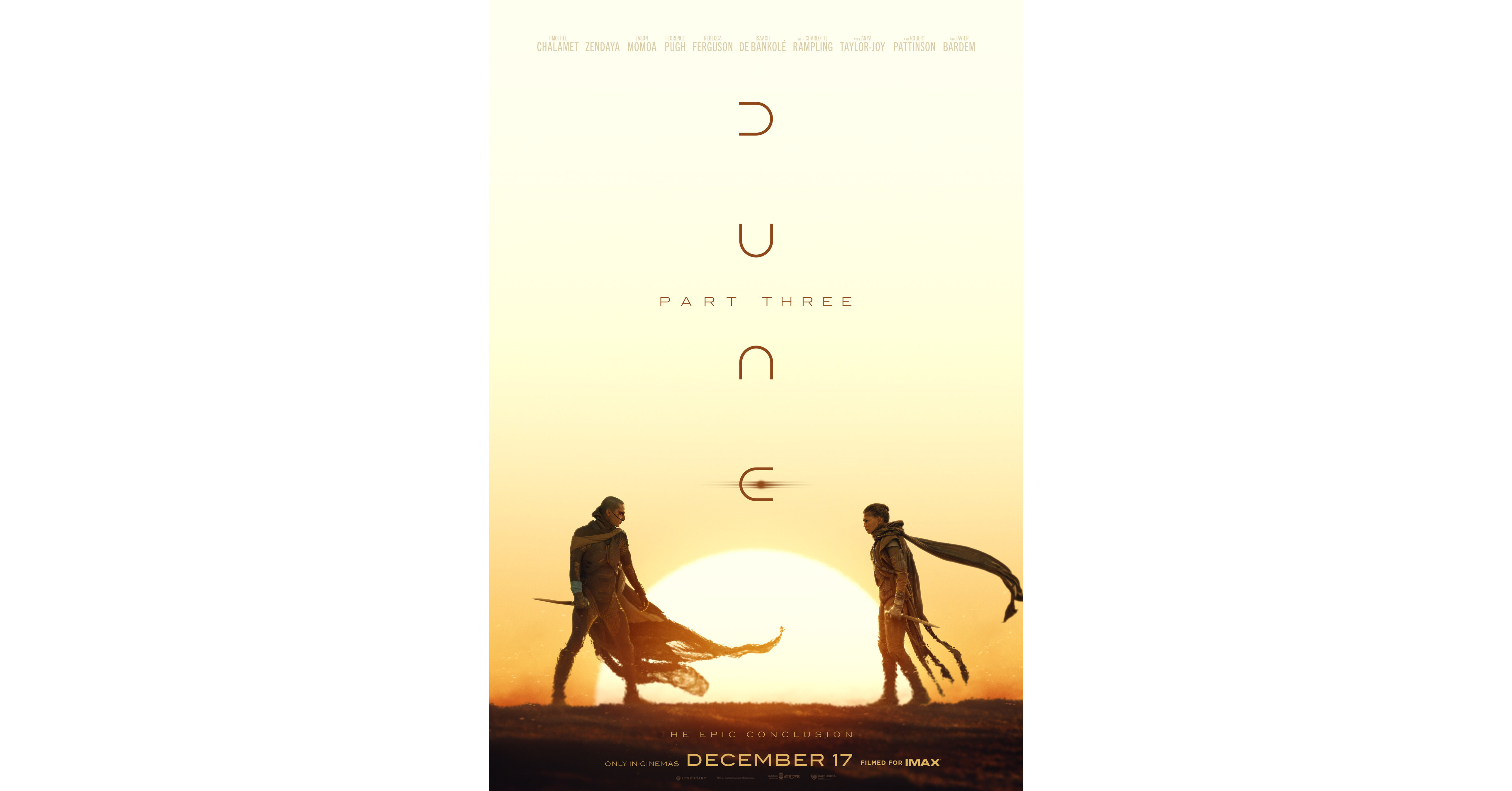 Legendary Entertainment et Warner Bros. Des images d&eacute;voilent &laquo; Dune &raquo; : Bande-annonce de la troisi&egrave;me partie et images des coulisses de pr&eacute;sentant Abu Dhabi sous les traits dArrakis