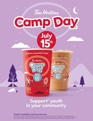 Tim Hortons® Camp Day® is back on July 15 with 100% of all hot and iced coffee proceeds donated* to Tim Hortons Foundation Camps!