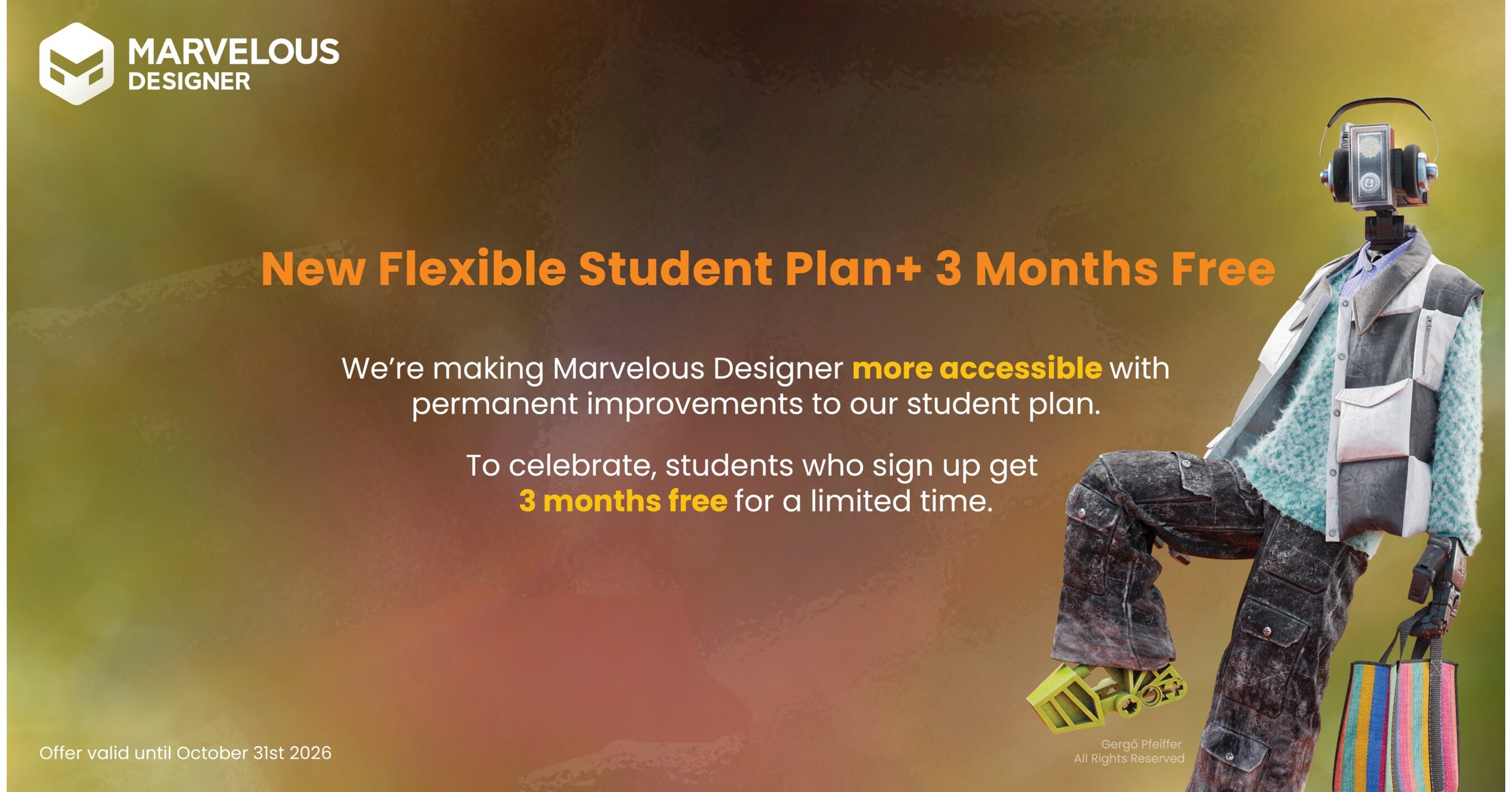 MARVELOUS DESIGNER EXPANDS STUDENT PLAN, ADDS LIMITED THREE-MONTH FREE OFFER