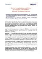 Servier completes the acquisition of Edgewise Therapeutics' Muscular Dystrophy Business