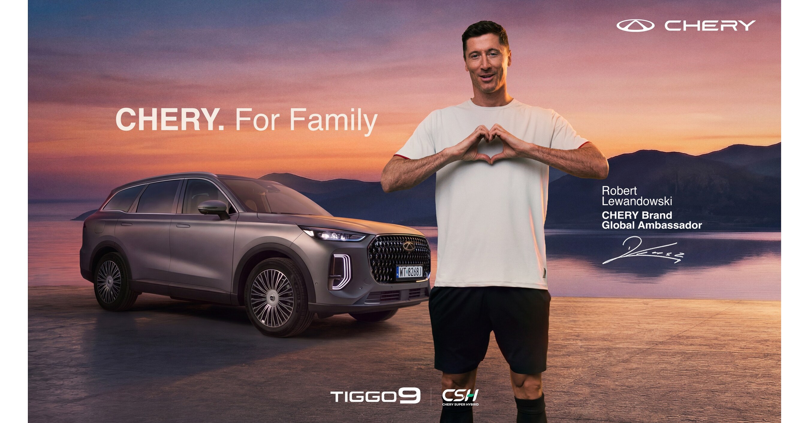 Robert Lewandowski v novej televíznej reklame značky CHERY - oživenie kampane „Pre rodinu"