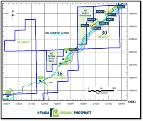 Drill Collars and Proposed Drill Pads Location Map (CNW Group/Nevada Organic Phosphate Inc.) Drill Collars and Proposed Drill Pads Location Map (CNW Group/Nevada Organic Phosphate Inc.)