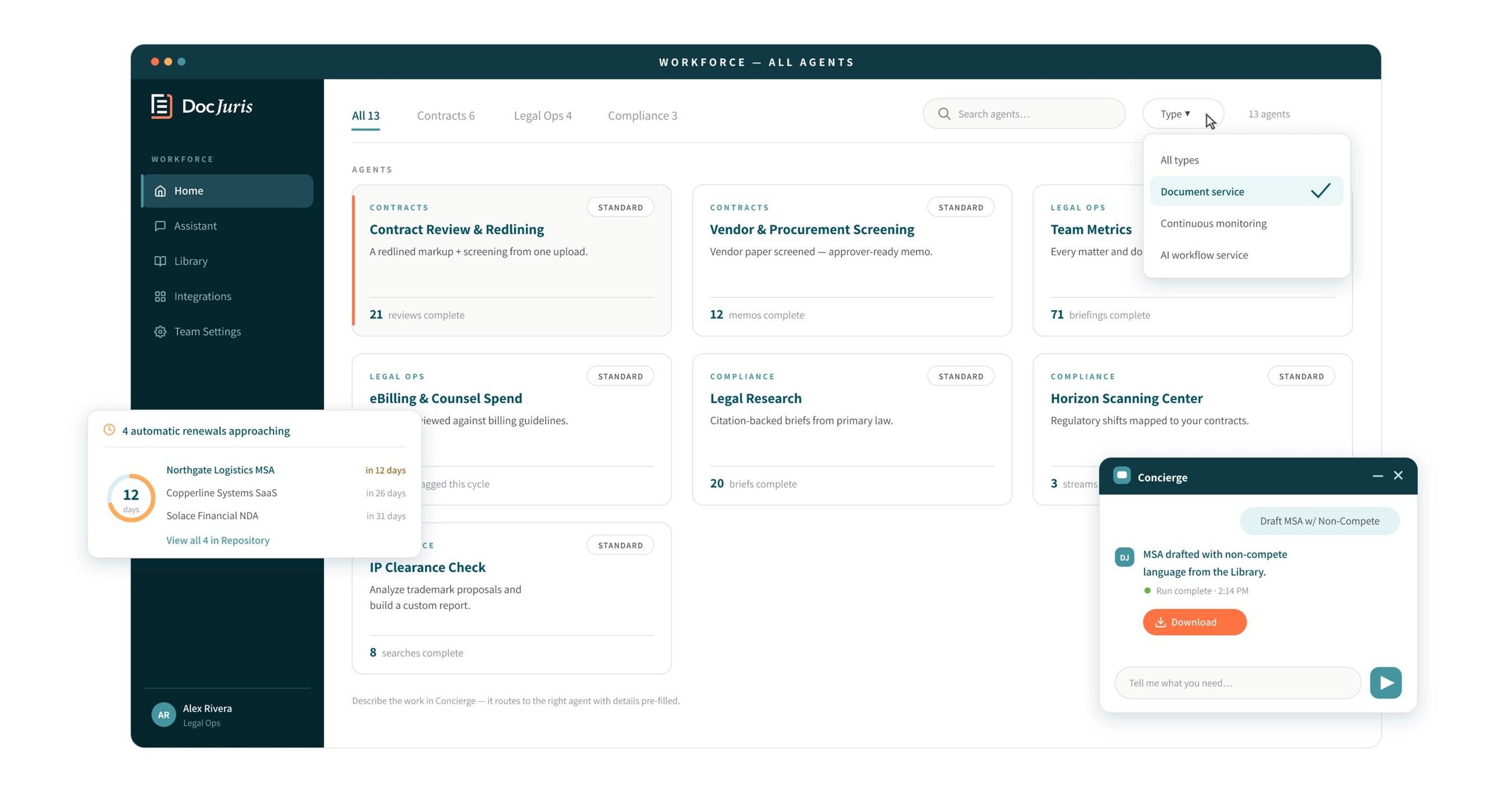 DocJuris Launches Workforce: The First AI Apps Service That Completes Work for In-House Legal Teams