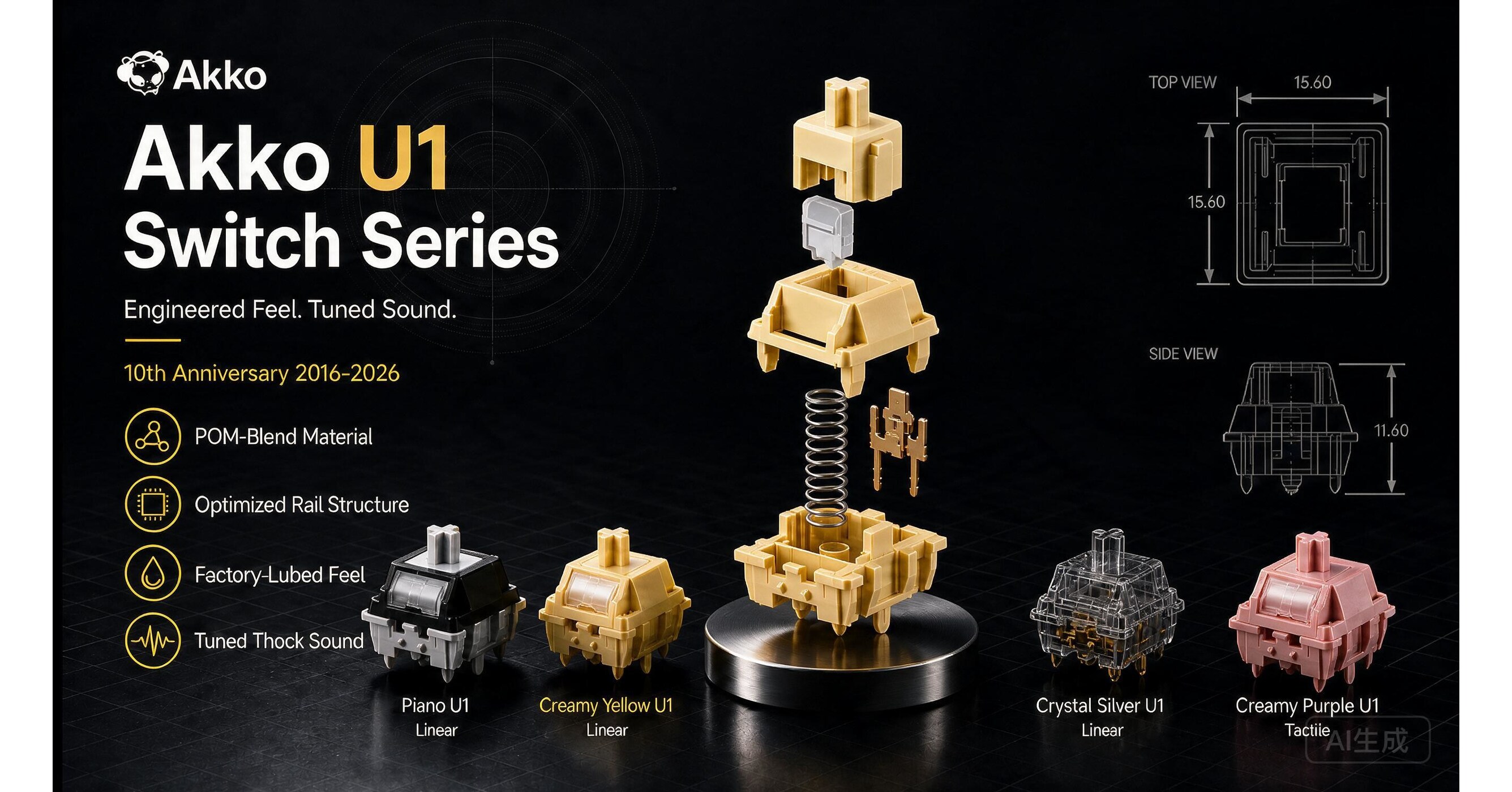 Akko Launches New U1 Switch Series, Debuting with Creamy Yellow U1 Akko Launches New U1 Switch Series, Debuting with Creamy Yellow U1