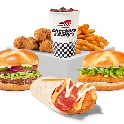 Now available at participating Checkers & Rally's locations nationwide, the $4 Unbeatable Meal Deal –
with a $5 Meal Deal offered in select markets – gives guests more of what they crave without compromising on taste or value. For just $4 (or $5), guests can enjoy a complete meal featuring a choice of a new Loaded Tender Wrap, Spicy Chicken Sandwich or Classic Burger, served with a Value Fry, 8-piece Chicken Bites and a 16-ounce small drink. Now available at participating Checkers & Rally's locations nationwide, the $4 Unbeatable Meal Deal –
with a $5 Meal Deal offered in select markets – gives guests more of what they crave without compromising on taste or value. For just $4 (or $5), guests can enjoy a complete meal featuring a choice of a new Loaded Tender Wrap, Spicy Chicken Sandwich or Classic Burger, served with a Value Fry, 8-piece Chicken Bites and a 16-ounce small drink.