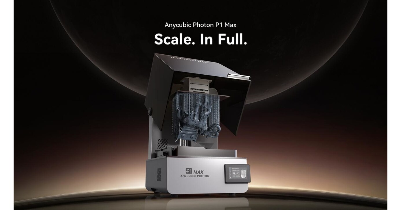 Anycubic startet den Vorverkauf des Photon P1 Max, eines großformatigen Harz-3D-Druckers mit einem Bauvolumen von 18,3 Litern