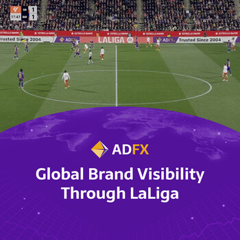 ADFX strengthens its international brand visibility through advertising at selected LaLiga fixtures. (PRNewsfoto/ADFX) ADFX strengthens its international brand visibility through advertising at selected LaLiga fixtures. (PRNewsfoto/ADFX)
