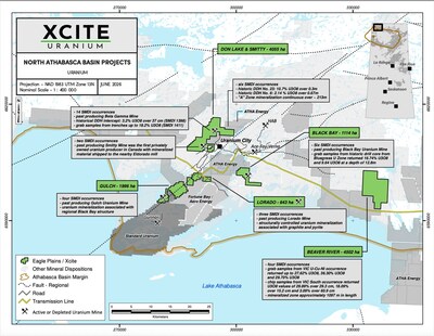 Uranium City project map (CNW Group/Xcite Uranium Inc.)
