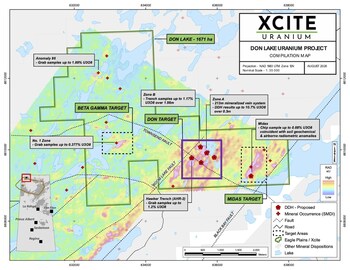 Don Lake compilation map (CNW Group/Xcite Uranium Inc.)