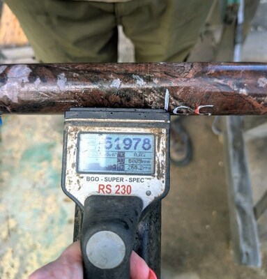 Don Lake radiometric probe reading (CNW Group/Xcite Uranium Inc.)