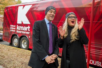Richard Shadyac Jr., President and CEO of ALSAC, the fundraising and awareness organization for St. Jude Children's Research Hospital and Kelly Cook, CMO for Kmart, celebrate near Kmart's newly unveiled V.E.R.V. VR experience.