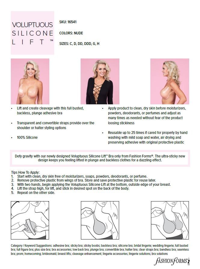 Fashion Forms Unveils the Voluptuous Silicone Lift™ Bra, the First Backless  Adhesive Bra for Fuller Breasts