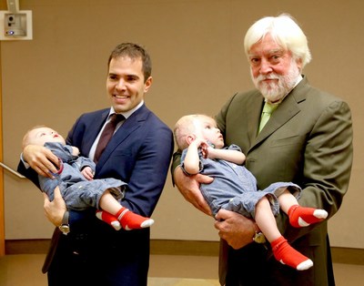 Dr. Tepper holding Jadon and Dr. Goodrich holding Anias at Montefiore, December 2016