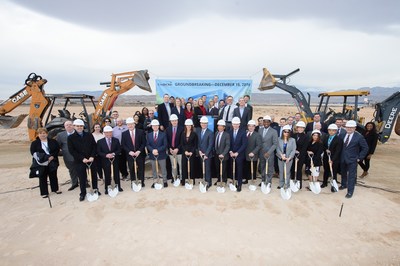 Credit One Bank employees celebrate the groundbreaking of their new headquarters in Las Vegas.
