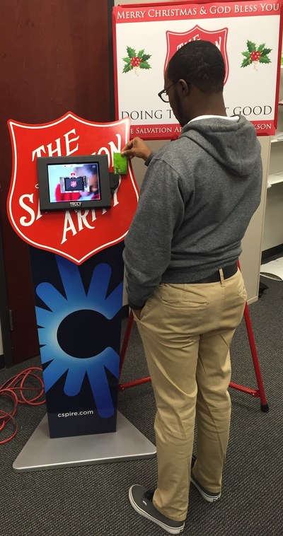 C Spire is funding a groundbreaking technology initiative with The Salvation Army that gives consumers the option to make credit and debit card donations through special Red Kettle mobile giving station kiosks equipped with tablets, secure e-readers and swipe technology at selected stores and businesses in central Mississippi.