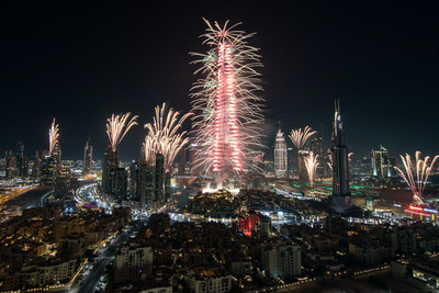 Dubai welcomes 2017 with a spectacular fireworks display in Downtown Dubai with the iconic Burj Khalifa illuminated in various hues.
