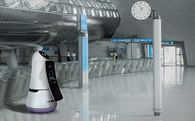 The Airport Guide Robot - soon to be seen in Seoul's Incheon International Airport - is an intelligent information assistant for travelers, answering questions in four languages: English, Chinese, Japanese and Korean.