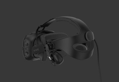 The Vive Deluxe Audio Strap is designed for a more comfortable and convenient VR experience, with integrated earphones and a sizing dial for a quick adjustment of the headstrap.
