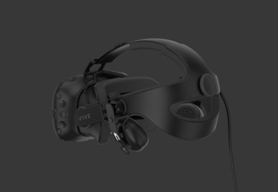 The Vive Deluxe Audio Strap is designed for a more comfortable and convenient VR experience, with integrated earphones and a sizing dial for a quick adjustment of the headstrap.