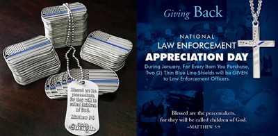 Law Enforcement Appreciation Thin Blue Line Shields of Strength