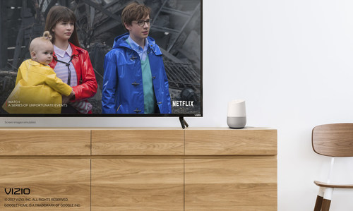 VIZIO SmartCast devices now compatible with Google Home. Google Home users can now enjoy hands-free control of their VIZIO SmartCast TVs, displays, sound bars and speakers.
