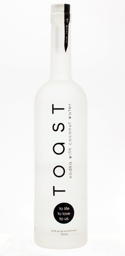 Toast Vodka made with unflavored coconut water, 100% corn, gluten free, non GMO, 6x distilled, created and distilled in Florida. Let's TOAST!