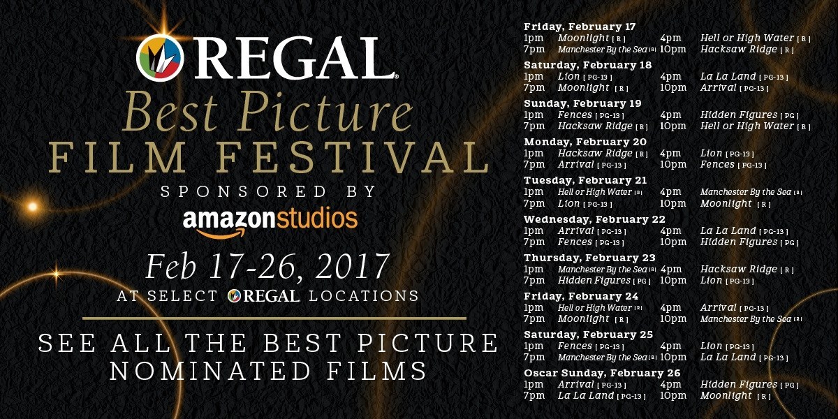 Regal's Best Picture Film Festival Tickets On Sale Tomorrow