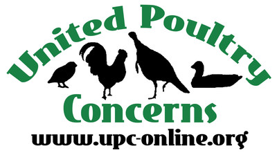 United Poultry Concerns is a nonprofit organization dedicated to the compassionate and respectful treatment of chickens, turkeys, ducks and other domestic fowl. We hold that the treatment of these birds in the areas of food production, science, education, entertainment, and humane companionship situations has a significant effect upon human, animal, and environmental welfare. We seek to make the public aware of the ways in which poultry are used, and to promote the benefits of a vegan diet and lifestyle. We provide information through our quarterly magazine Poultry Press, our Website at  http://www.upc-online.org , and our sanctuary in Machipongo, Virginia on the Eastern Shore. We invite you to join us and support our work. (PRNewsFoto/United Poultry Concerns)