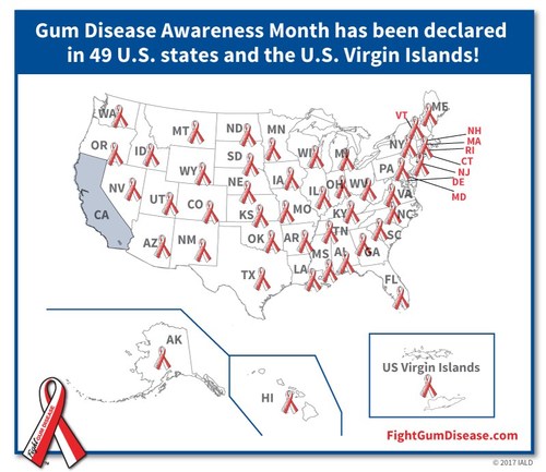 Gum Disease affects 85% of US adults and is linked to cancer, still birth, Alzheimer's and more.  February is Gum Disease Awareness Month - learn more at FightGumDisease.com