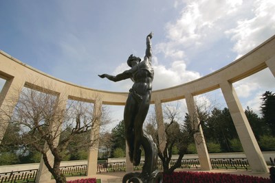 Statue at the Omaha Beach Memorial in the Omaha Beach Cemetery.