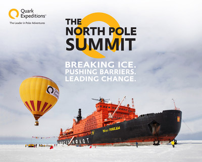 Quark Expeditions North Pole Summit expedition. Quark Expeditions is hosting 7 exceptional guest speakers at the ultimate meeting of the minds this summer on a trip to the North Pole, on board the world's most powerful nuclear icebreaker. Experience mighty icebreaker 50 Years of Victory on this epic, singular event as part of a cruise to 90 North!