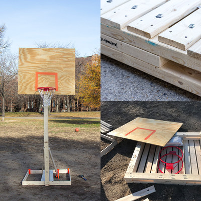 PlayPallets are innovative shipping pallets that can be rebuilt into youth sports equipment after dropping supplies to refugee camps