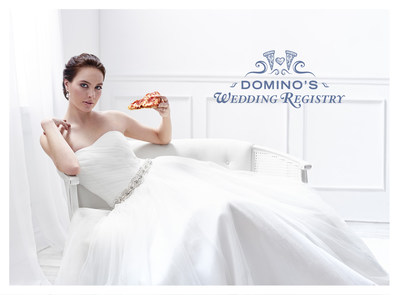 Wedding bells are ringing at Domino's. Starting today, the recognized world leader in pizza delivery is rolling out the aisle runner for its very own wedding registry at dominosweddingregistry.com.