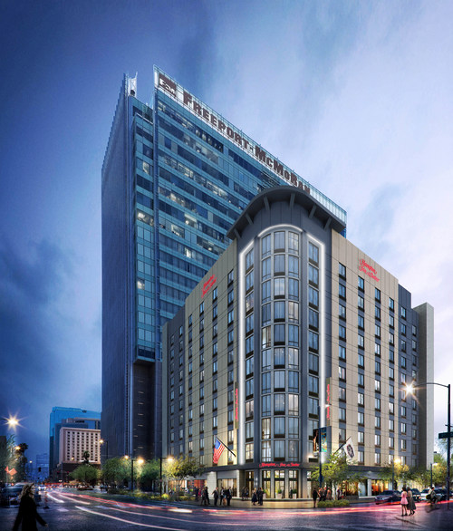 Mortenson is developing and building an 11-story, 210-key Hampton Inn & Suites by Hilton at the intersection of N. 1st Street and E. Polk Street in Phoenix, immediately south of the downtown campus of Arizona State University (ASU).
