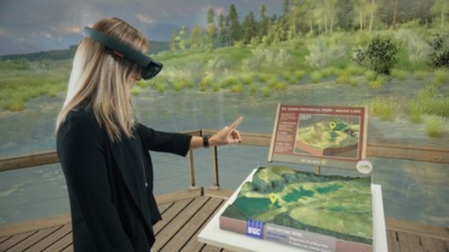 With this breakthrough technology, anyone can stand in an engineered mining landscape at closure in a realistic 3-D interactive and immersive experience. (CNW Group/BGC Engineering Inc)