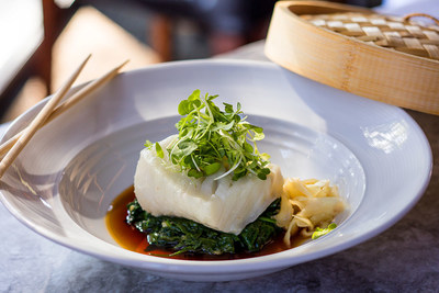 Chilean Sea Bass Steamed Hong Kong Style With Light Soy Broth